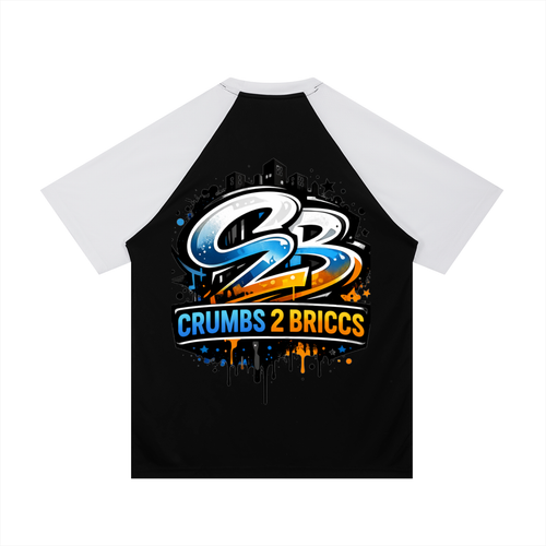 Contrast Raglan Sleeve Mesh T-Shirt