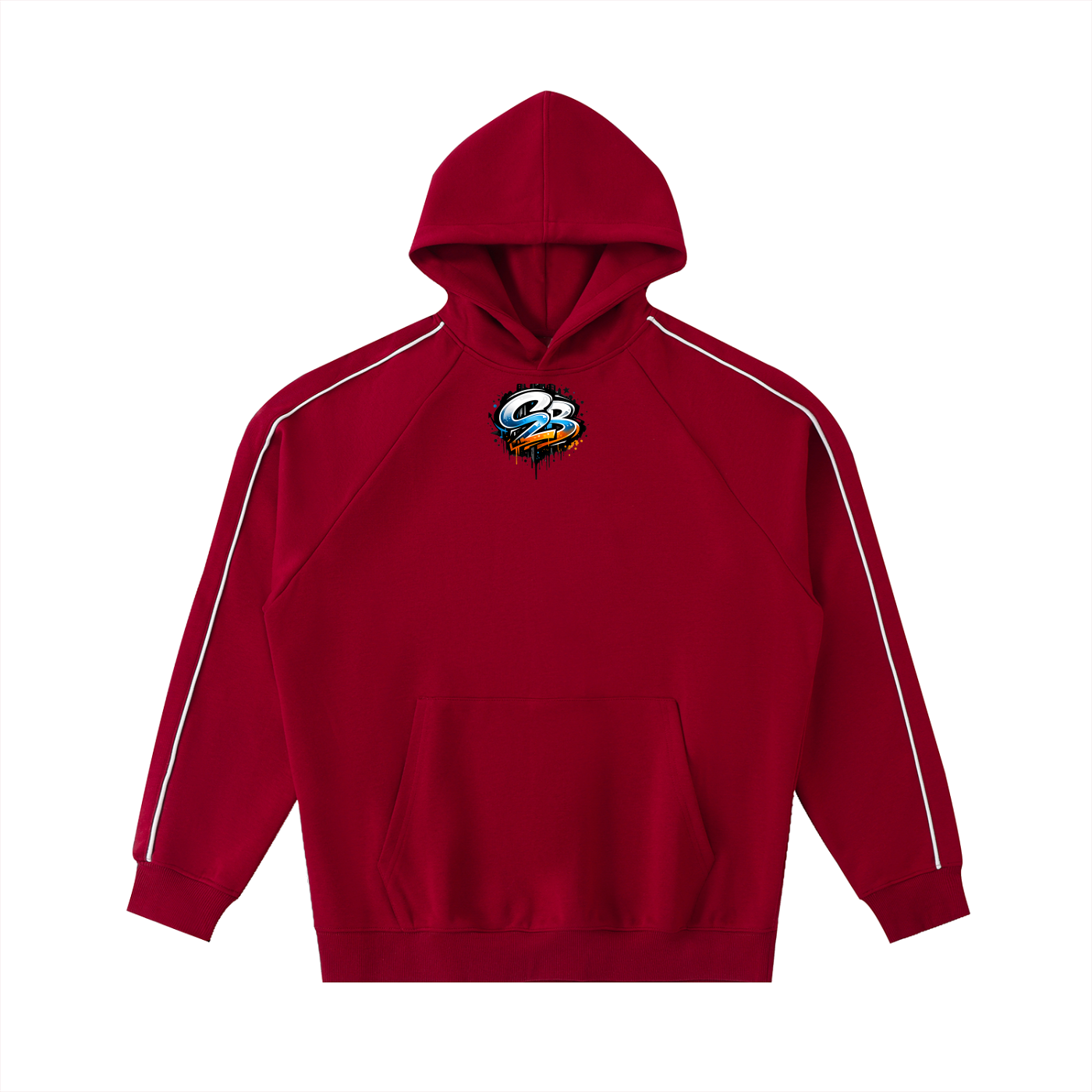 Contrast Piping Raglan Hoodie