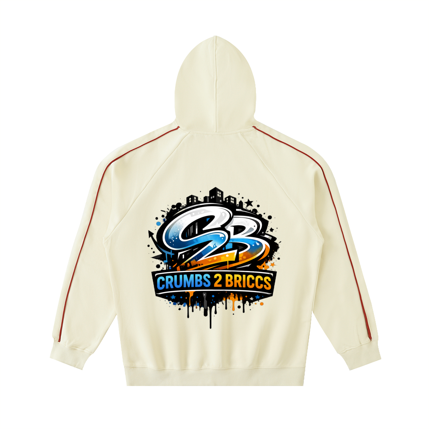 Contrast Piping Raglan Hoodie