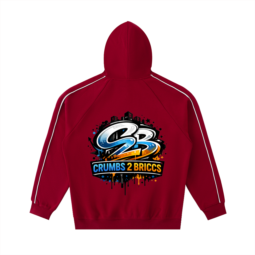 Contrast Piping Raglan Hoodie