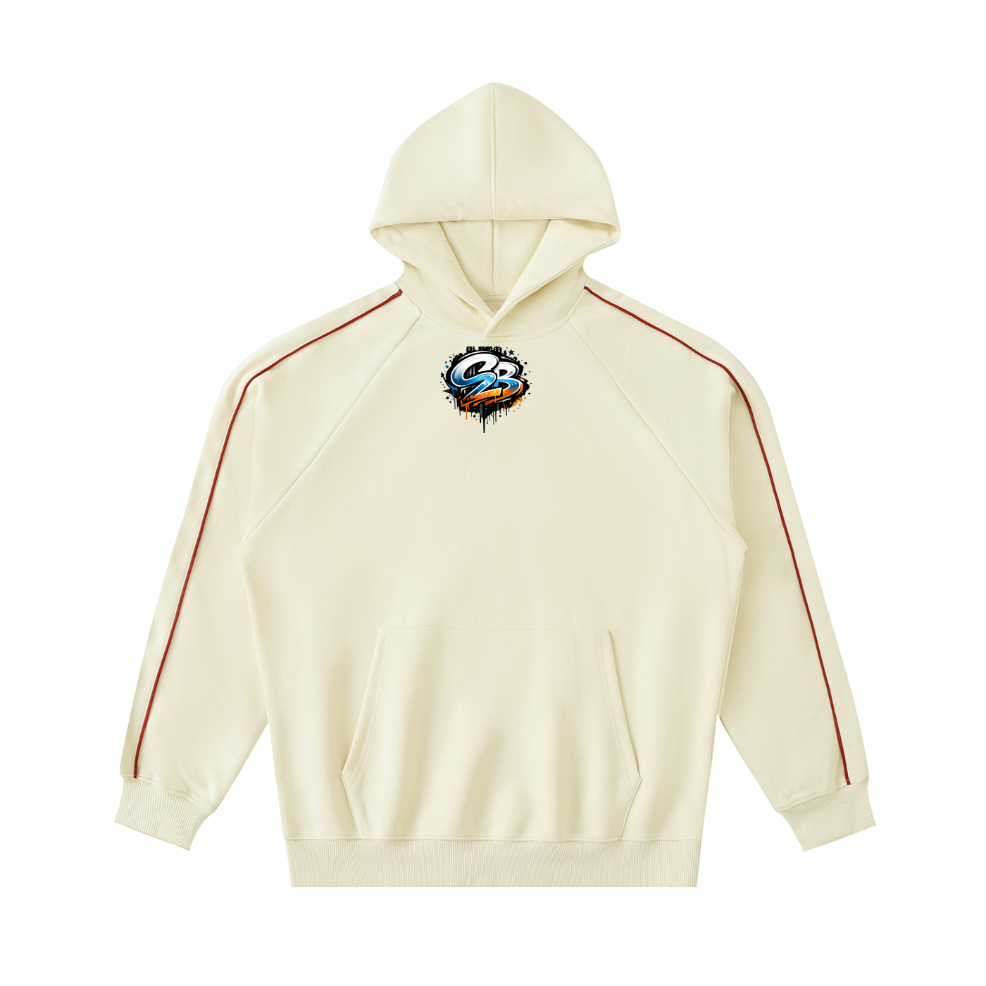 Contrast Piping Raglan Hoodie
